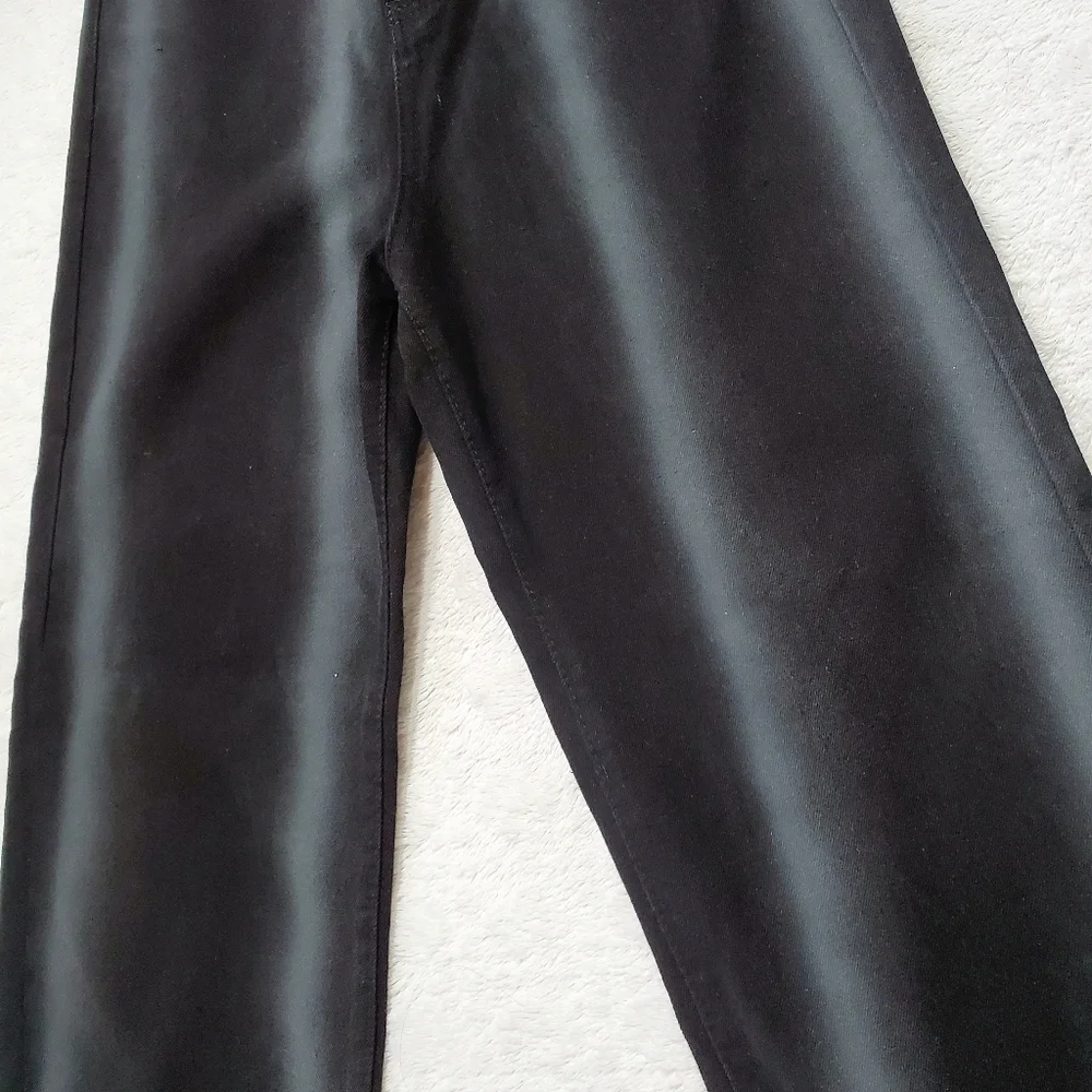 Cider | Black Faded Striped High Waist Wide Leg Jeans - Picture 6 of 7